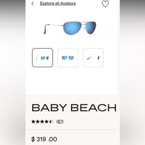 Maui Jim Baby Beach Polarized Aviator Sunglasses Titanium